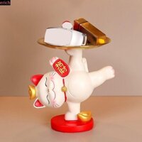 Tượng Mèo May Mắn KOPIDA, Thủ Công Nhựa Thủ Công Đồ Ăn Nhẹ Cho Mèo, Công Suất Lớn Dễ Thương Hoạt Hình Động Vật Thu Nhỏ Hình Tủ