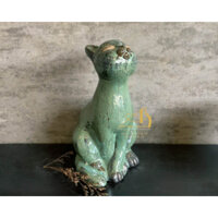 Tượng mèo mướp làm bằng gốm men, thích hợp trang trí, làm quà tặng biếu