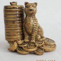 Tượng Mèo Ống Tăm - Gốm Sứ Bát Tràng