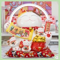 TƯỢNG MÈO THẦN TÀI HEO ĐẤT TO CAO 26CM