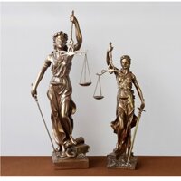 Tượng mô hình để bàn nữ thần với cán cân công lý trang trí kệ,tủ phòng khách phong cách Hy Lạp cổ đại