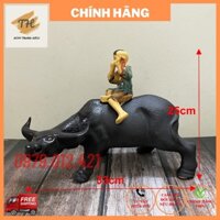 Tượng Mục Đồng chăn trâu gốm Bát Tràng dài 33cm