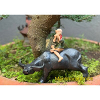 Tượng mục đồng chăn trâu thổi sáo d28cm gốm sứ Bát Tràng