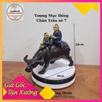 Tượng mục đồng chăn trâu thổi sáo D28cm gốm Bát Tràng *BAO BỂ VỠ*