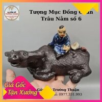 Tượng Mục Đồng Ngồi Chăn Trâu Phụ kiện trang trí tiểu cảnh hồ cá, bể cá, hòn non bộ, sân vườn *BAO BỂ VỠ*