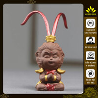 Tượng Mỹ Hầu Vương (gốm tử sa) - Tề Thiên Đại Thánh Gốm trang trí bể cá, bể thủy sinh, gỗ lũa