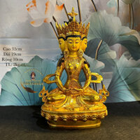 tượng Ngài Đại Nhật Như Lai, Tỳ Lô Giá Na bằng đồng cao 30cm  - Tượng Phật Mật Tông - kim cang thừa