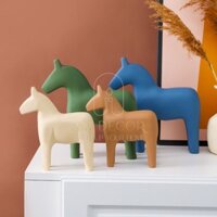 Tượng Ngựa gỗ Morandi màu sắc decor trang trí sân vườn, phòng khách, bàn cafe sang trọng - AM Decor
