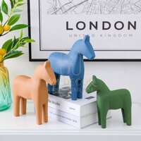 Tượng Ngựa gỗ Morandi màu sắc decor trang trí sân vườn, phòng khách, bàn cafe sang trọng - AM Decor