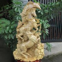 Tượng Ngựa Gỗ Nu Nghiến 62x36x13