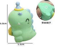 Tượng nhựa mềm size to -KHỦNG LONG xanh đội mũ.