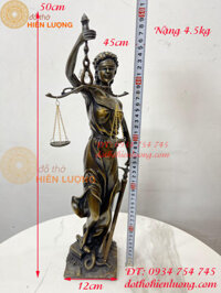 Tượng Nữ Thần Công Lý Cao 50cm Bằng Đồng Hun