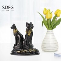 Tượng Nữ Thần Mèo SDFG, Hộp Đựng Bóng Nhựa Ba Mèo Ai Cập, Bàn Trang Trí Mini Màu Đen