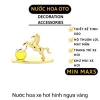 Tượng Nước Hoa - Tượng Ngựa Vàng Phong Thủy Trang Trí  Có Nước Hoa Khử Mùi Xe Hơi 8313 [MINMAXS]