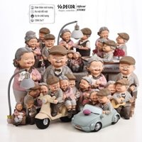 Tượng Ông Bà hạnh phúc Dễ Thương ý nghĩa SG.DECOR Trang Trí bàn làm việc, kệ tủ, phòng khách quà tặng gia đình