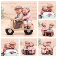 Tượng ông bà hạnh phúc decor trang trí bánh kem quà tặng ý nghĩa dành cho người thân tổng hợp nhiều mẫu mới đẹp