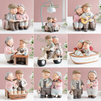Tượng Ông Bà hạnh phúc TOM&TOM decor xinh xắn quà kỉ niệm quà cưới nhiều kiểu dáng Dễ Thương ý nghĩa