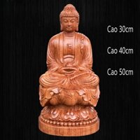 Tượng phật a di đà cao 30cm đến 50cm chất liệu gỗ hương nguyên khối