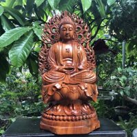 Tượng Phật A Di Đà Gỗ Hương Cao 50 Cm