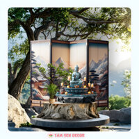 Tượng Phật Acrylic in tranh 3D – Mica cao cấp, trang trí bàn thờ, bàn làm việc, phù hợp không gian thiền