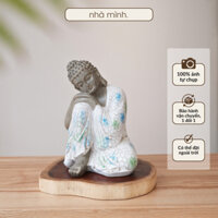 Tượng Phật An Nhiên Áo Hoa, Tượng Phật Ngủ An Nhiên Decor Trang Trí Nhà Cửa, Sân Vườn, Bàn Làm Việc