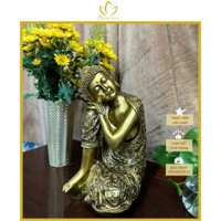 Tượng Phật An Nhiên Cao 35cm mạ đồng cổ, phong thủy thờ cúng