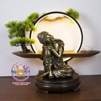Tượng Phật An Nhiên Màu Đồng Cao 23.5cm phong thủy thờ cúng, trang trí hồ cá, thuỷ sinh, tiểu cảnh, bán cạn, terrarium