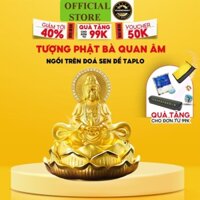 Tượng phật bà Quan Âm TANGDi ngồi trên đoá sen để taplo trang trí ô tô mang đến sự bình an