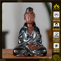 Tượng Phật Bà Quan Âm Thiền Ấn - Chất liệu Gốm Sứ Thủ Công Cao Cấp