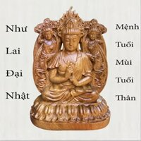 Tượng phật bản mệnh (Như Lai Đại Nhật) chất liệu gỗ bách xanh