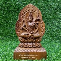 Tượng phật bản mệnh Tuổi Sửu tuổi Dần để xe ô tô Hư Không Tạng Bồ Tát bằng gỗ bách thơm