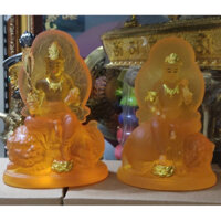 Tượng phật bồ tát Văn Thù và phổ hiền giả lưu ly tráng men 12cm bán đồ thờ cúng tâm linh