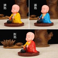 Tượng Phật Chú Tiểu Gõ Mõ Tụng Kinh Nhiều Màu - Tượng Size Lớn Đặt Taplo, Trang Trí Ô Tô, Xe Hơi trang trí MPPROCAR99