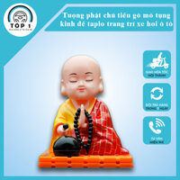 Tượng Phật Chú Tiểu Gõ Mõ Tụng Kinh - Trang Trí Taplo Xe Hơi Ô Tô