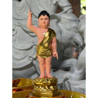 TƯỢNG PHẬT ĐẢN SANH 62cm dát vàng