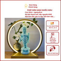 Tượng Phật Đản Sanh chất liệu đá bột thạch anh tự nhiên cao 24cm phù hợp trang thờ góc tu tập tại gia, chùa tịnh thất