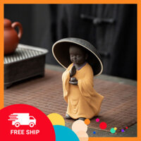 Tượng Phật để taplo xe ô tô , tượng ông phật tử vi bằng gốm kim sa - tượng ông phật gốm kim sa để taplo xe con , bàn trà