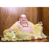 Tượng phật di lặc bằng bột đá thạch anh vàng và trắng 12-16inch
