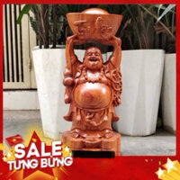 Tượng phật di lặc dâng vàng gỗ hương cao 50 cm