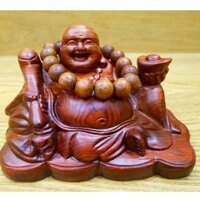 Tượng Phật Di Lặc để ô tô gỗ hương ta-tặng vòng tay gỗ bách xanh