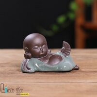 Tượng Phật Di Lặc Để Xe Ô Tô - Tượng Phật Di Lạc Vạn Sự - Tượng Di Lặc Mini bằng Gốm Sứ Xanh CAO CẤP Phong Thủy