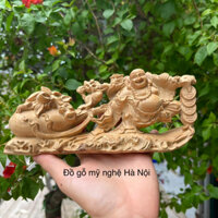 Tượng phật di lặc để xe ô tô gỗ bách thơm