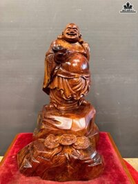 Tượng Phật Di Lặc Gỗ Cẩm Cao 43 Ngang 28 Sâu 23 (cm) - 9kg
