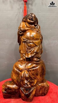 Tượng Phật Di Lặc Gỗ Cẩm Cao 50 Ngang 28 Sâu 21 (cm) - 10kg