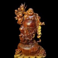 Tượng Phật Di Lặc Gỗ Cẩm Đắc Lắc 101x62x31cm