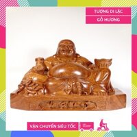 Tượng Phật Di Lặc gỗ hương nguyên khối VẠN SỰ NHƯ Ý - Cao 20cm Rộng 30cm