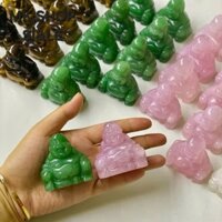 Tượng Phật Di Lặc mini 4cm và 5cm đá t.anh tự nhiên