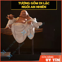 Tượng phật Di Lặc ngồi an nhiên, tượng phật trang trí, tượng gốm trang trí hình phật Di Lặc