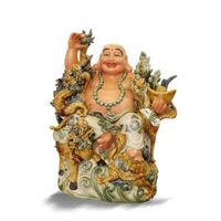 Tượng Phật Di Lặc Tứ Linh Hội Tụ Bằng Sứ Cao 80cm