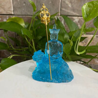Tượng phật địa tạng bồ tát màu xanh dương cao 10 cm